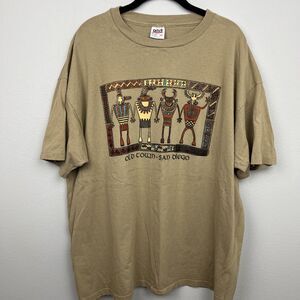 Vintage Anvil 1995 Old Town San Diego Tourist T-Shirt 2X Tan Foil Single Stitch